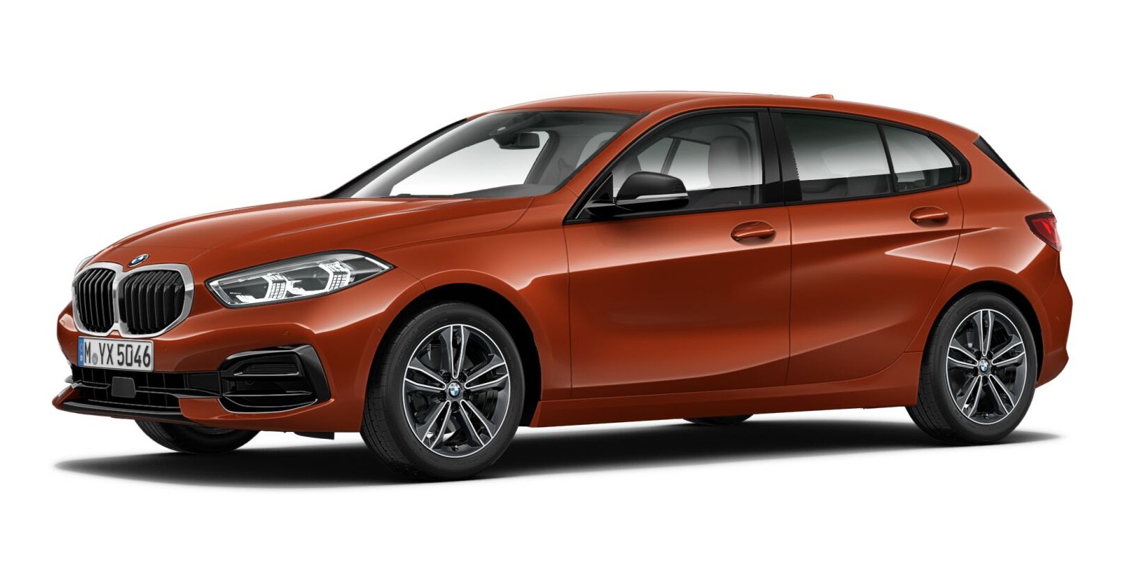 BMW 118i in Orange von vorne
