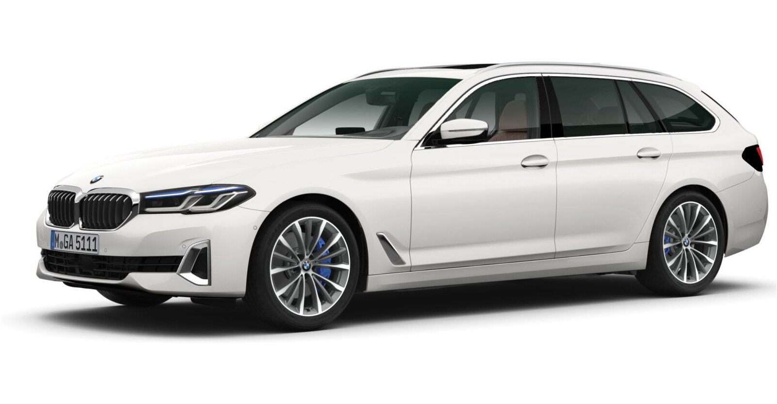 BMW 530d xDrive Touring in Wei&szlig; von vorne