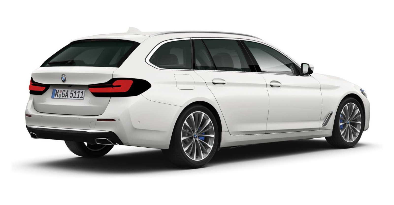 BMW BMW 5er in Weiß von hinten BMW BMW 5er in Weiß von hinten