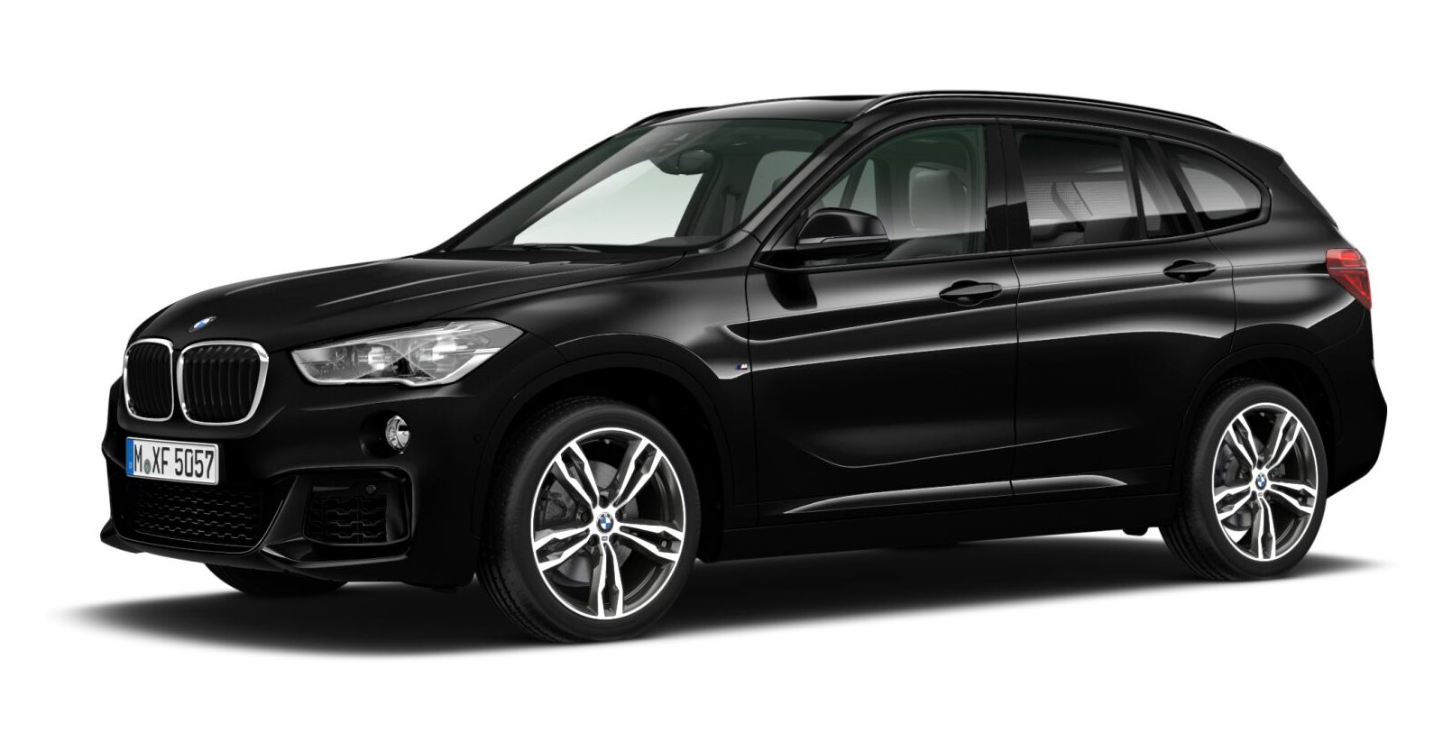 BMW X1 xDrive20i in Schwarz von vorne BMW X1 xDrive20i in Schwarz von vorne