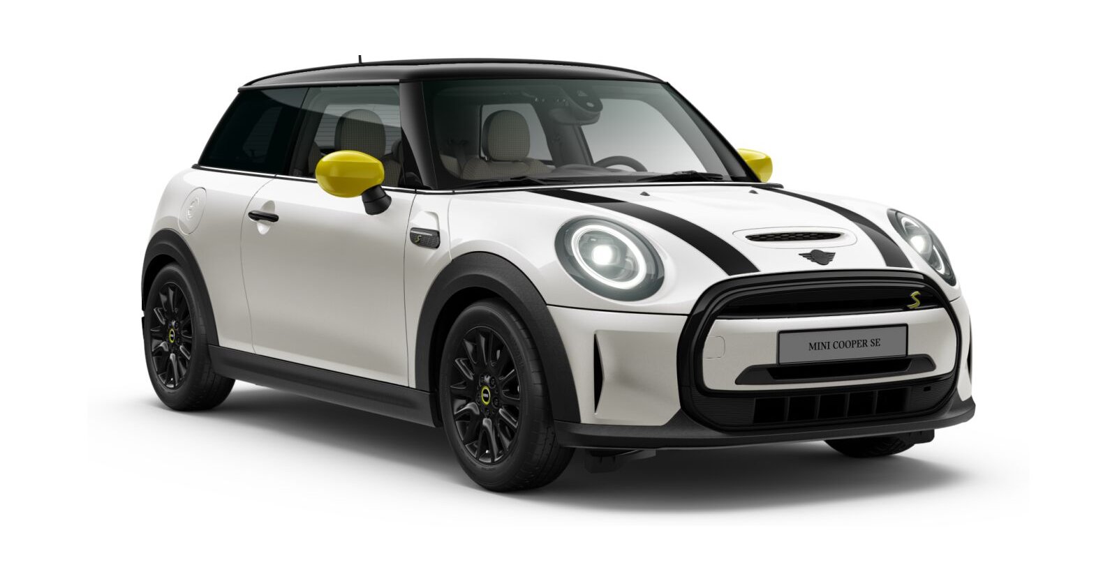 MINI Cooper SE in Weiß von vorne MINI Cooper SE in Weiß von vorne