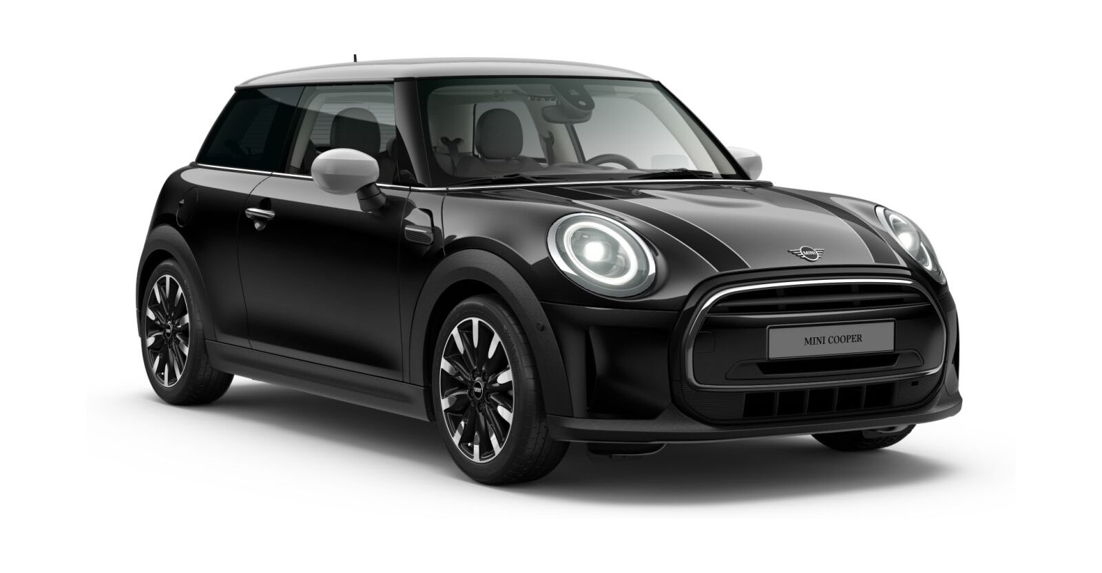 MINI Cooper 3-Türer in Schwarz von vorne MINI Cooper 3-Türer in Schwarz von vorne