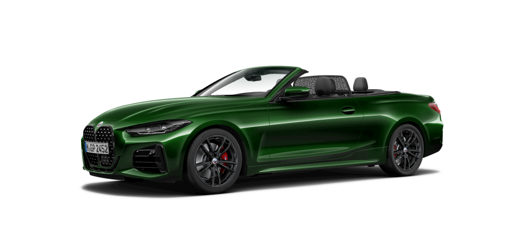 BMW M440i xDrive Cabrio in Grün von vorne BMW M440i xDrive Cabrio in Grün von vorne