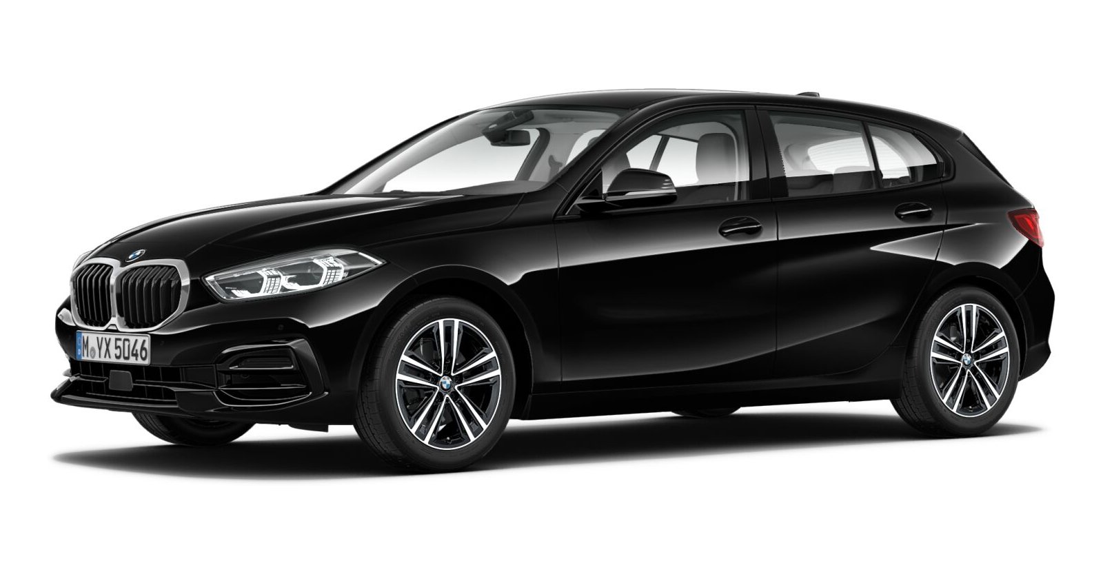 BMW 118i in Schwarz von vorne BMW 118i in Schwarz von vorne