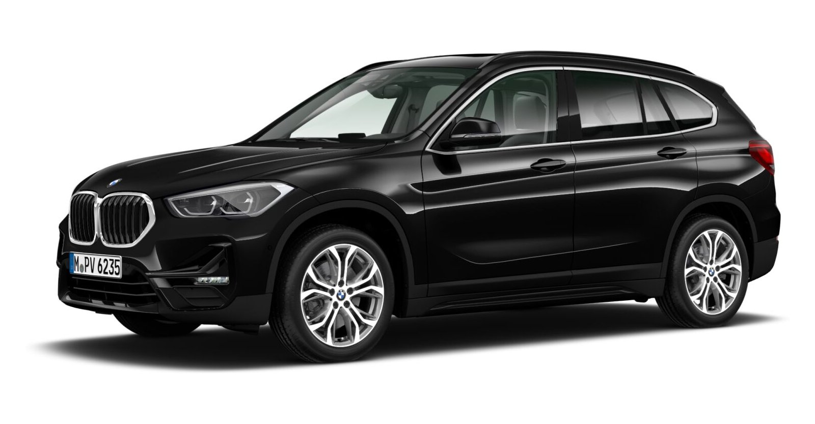 BMW X1 xDrive20d in Schwarz von vorne