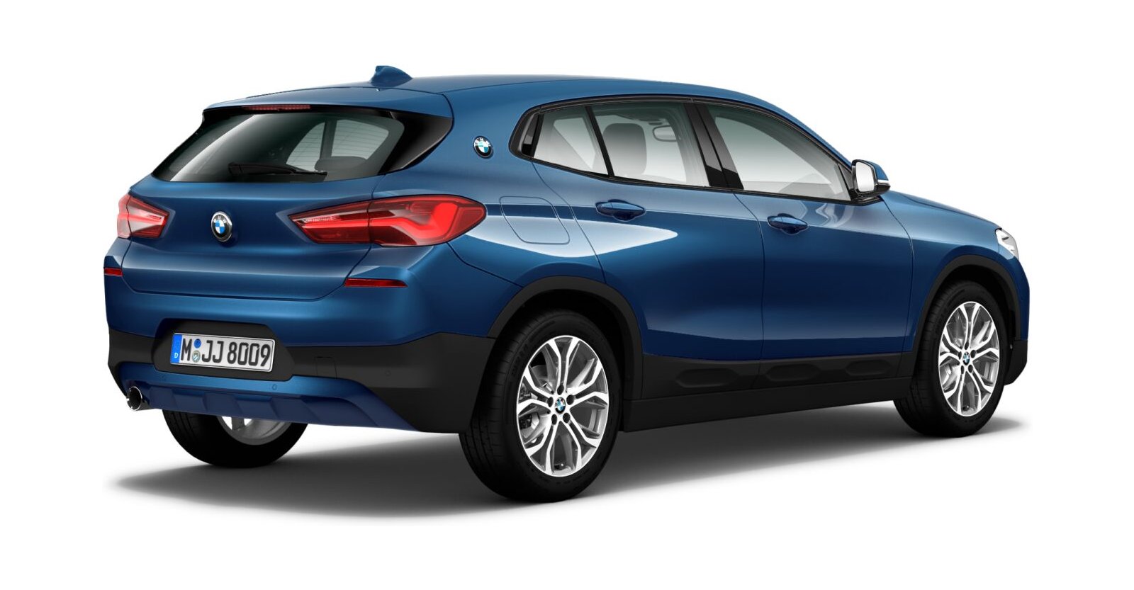 BMW BMW X in Blau von hinten BMW BMW X in Blau von hinten