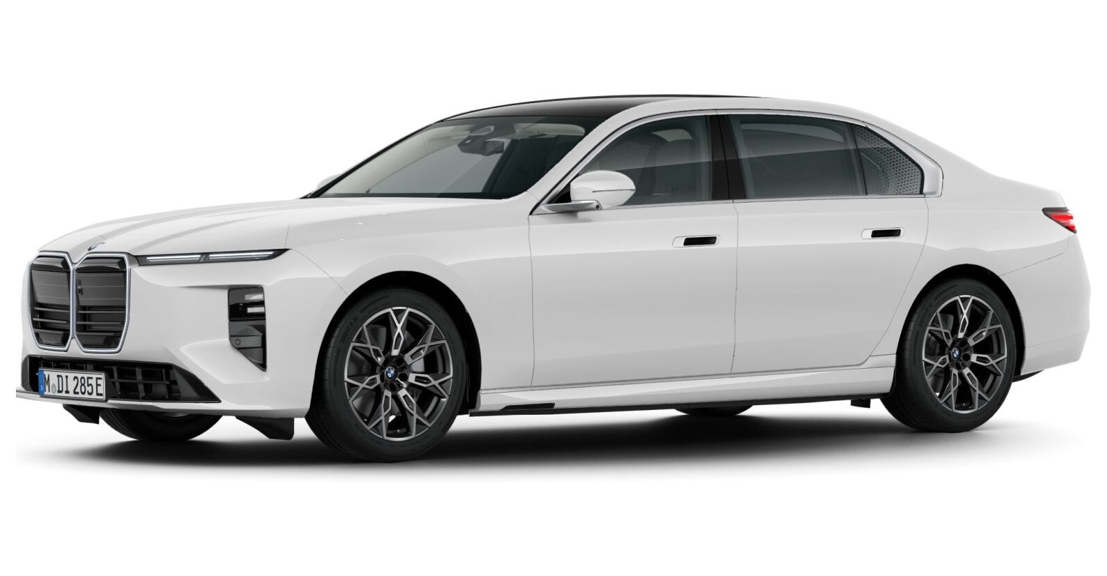 BMW i7 50 xDrive Limousine in Weiß von vorne BMW i7 50 xDrive Limousine in Weiß von vorne