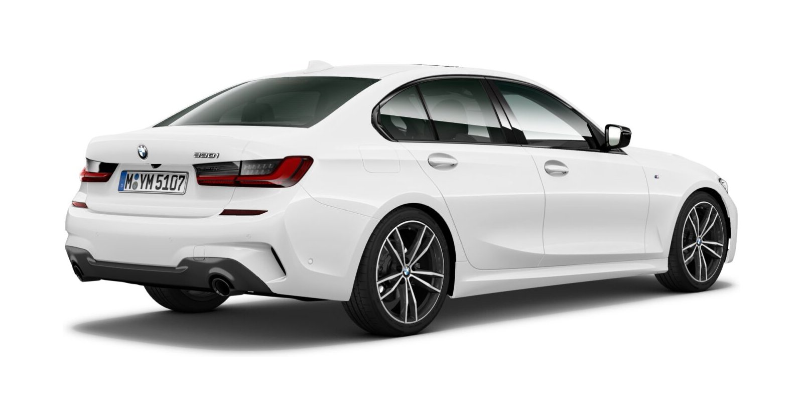 BMW BMW 3er in Wei&szlig; von hinten