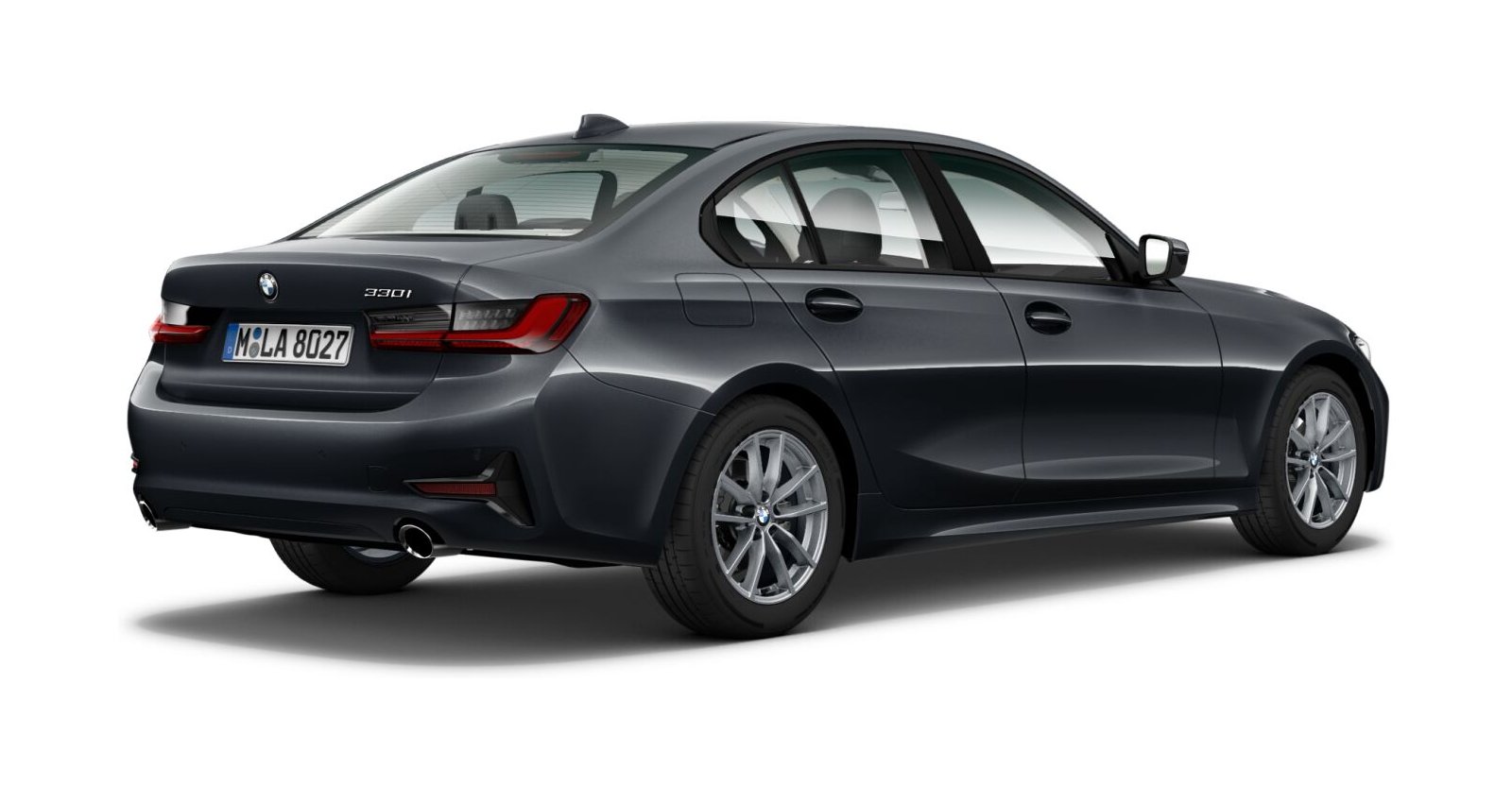 BMW BMW 3er in Grau von hinten BMW BMW 3er in Grau von hinten