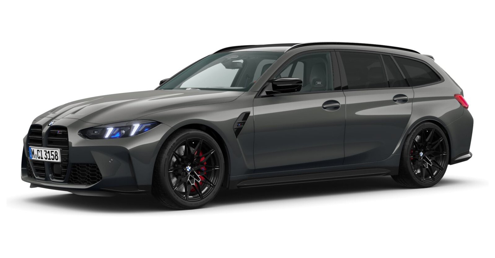 BMW M3 Competition Touring mit M xDrive in Grau von vorne BMW M3 Competition Touring mit M xDrive in Grau von vorne