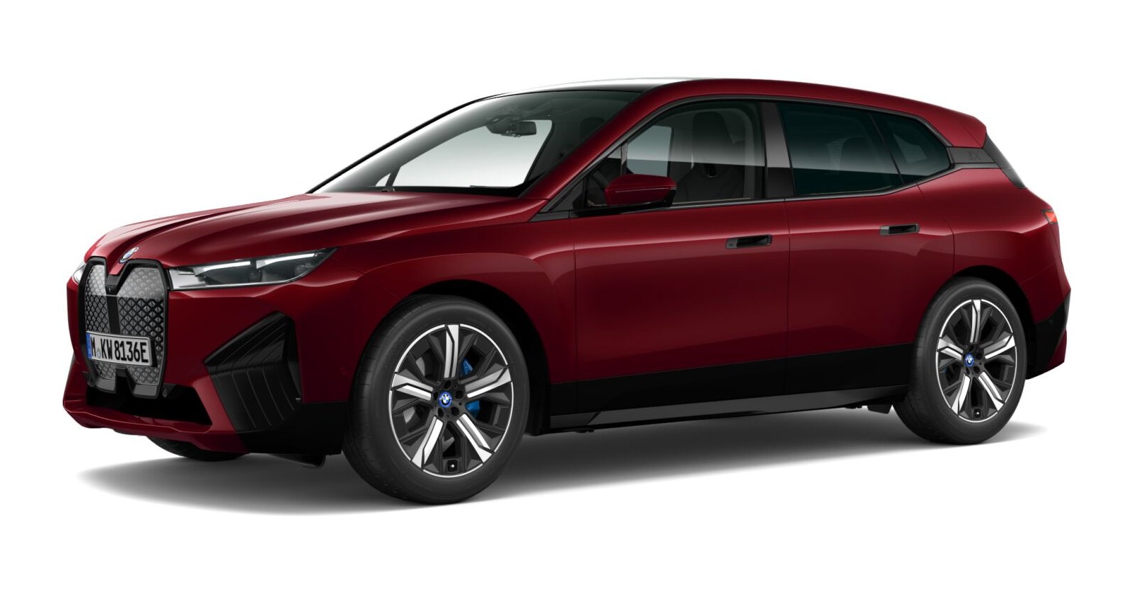 BMW iX xDrive40 in Rot von vorne BMW iX xDrive40 in Rot von vorne