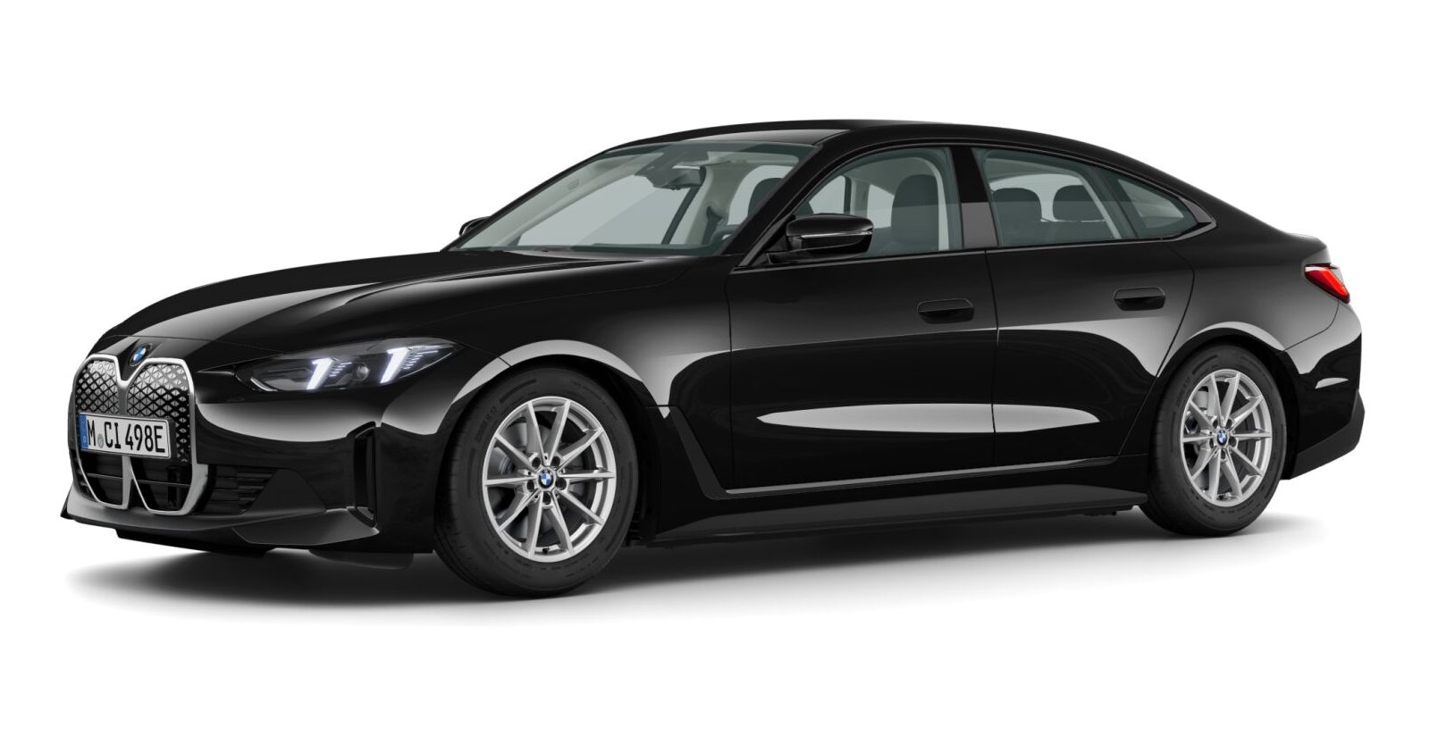BMW i4 eDrive40 Gran Coupé in Schwarz von vorne BMW i4 eDrive40 Gran Coupé in Schwarz von vorne