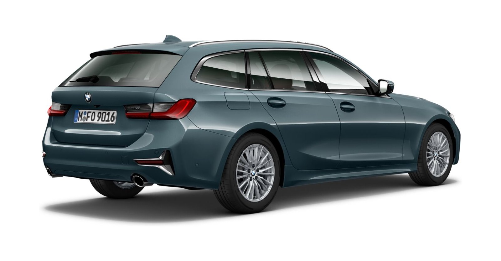 BMW BMW 3er in Blau von hinten BMW BMW 3er in Blau von hinten