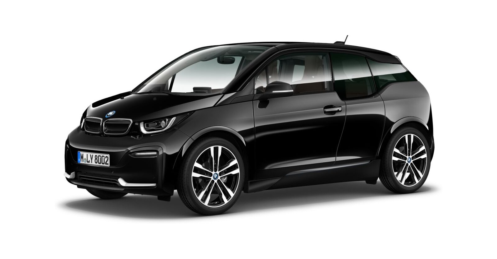 BMW i3s 120Ah in Schwarz von vorne BMW i3s 120Ah in Schwarz von vorne