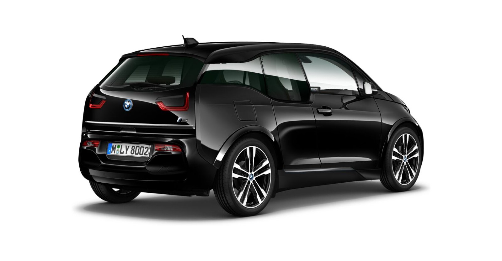 BMW BMW I in Schwarz von hinten BMW BMW I in Schwarz von hinten