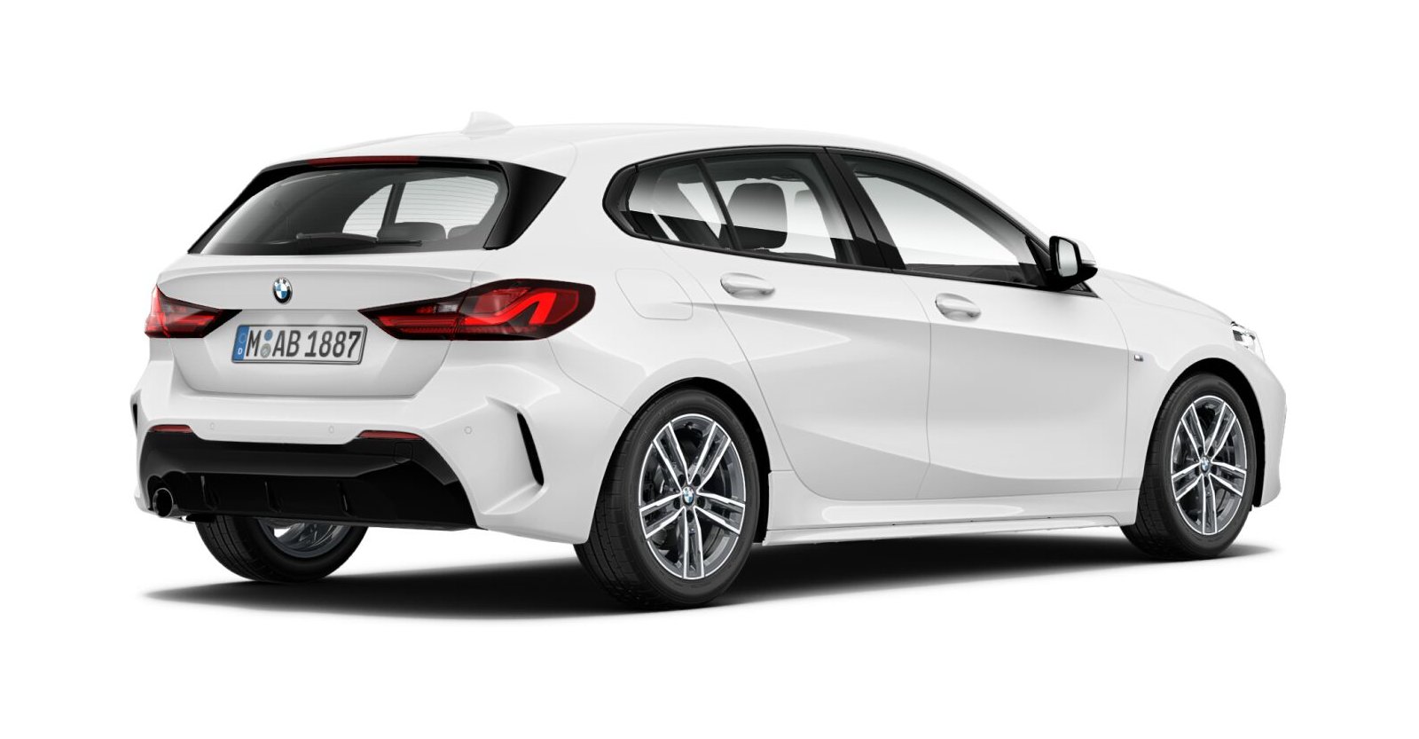 BMW BMW 1er in Weiß von hinten BMW BMW 1er in Weiß von hinten