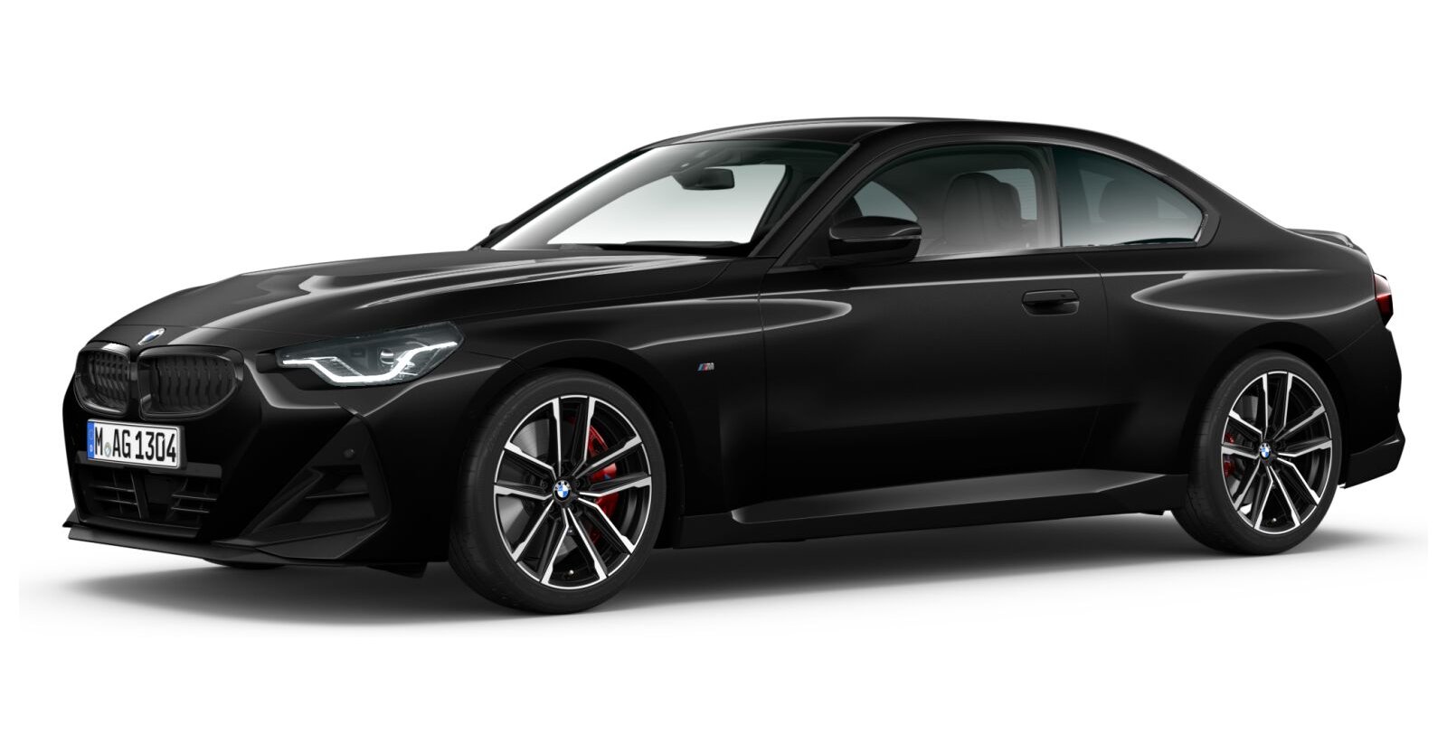 BMW 230i Coupé in Schwarz von vorne BMW 230i Coupé in Schwarz von vorne