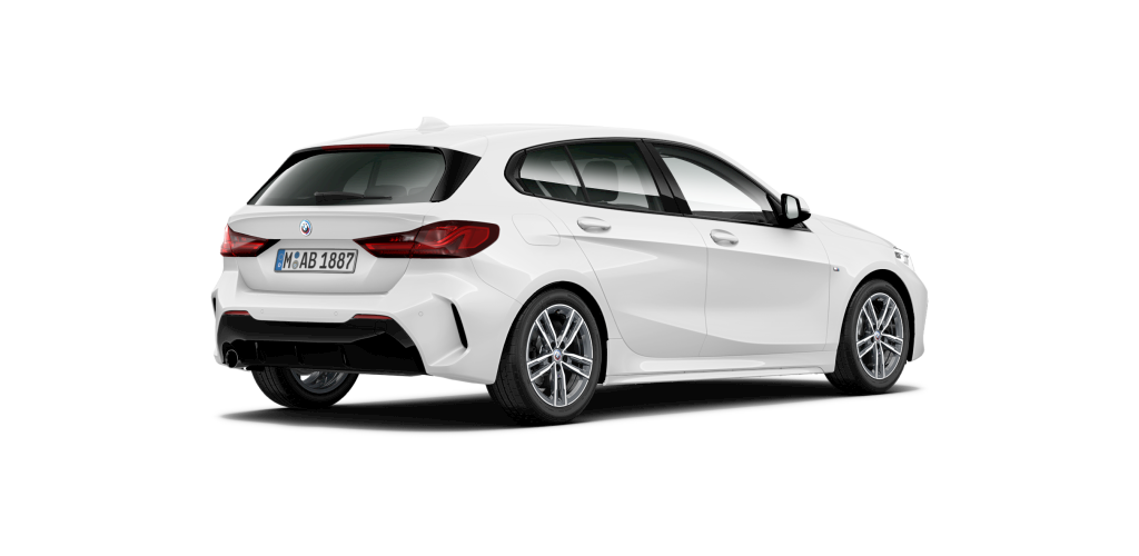 BMW BMW 1er in Weiß von hinten BMW BMW 1er in Weiß von hinten