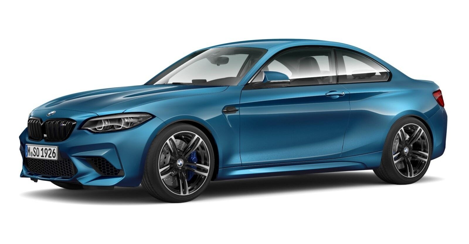 BMW M2 Competition Coupé in Blau von vorne BMW M2 Competition Coupé in Blau von vorne