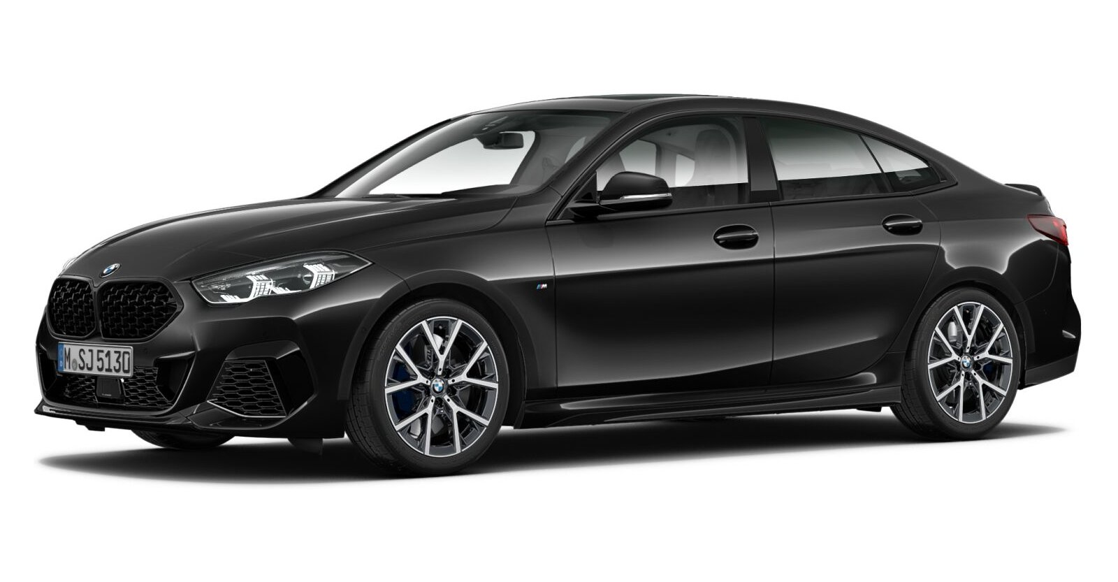 BMW M235i xDrive Gran Coupé in Schwarz von vorne BMW M235i xDrive Gran Coupé in Schwarz von vorne