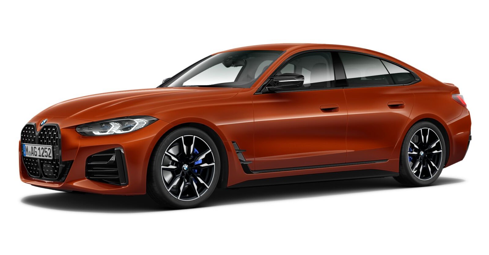 BMW M440i xDrive Gran Coupé in Orange von vorne BMW M440i xDrive Gran Coupé in Orange von vorne