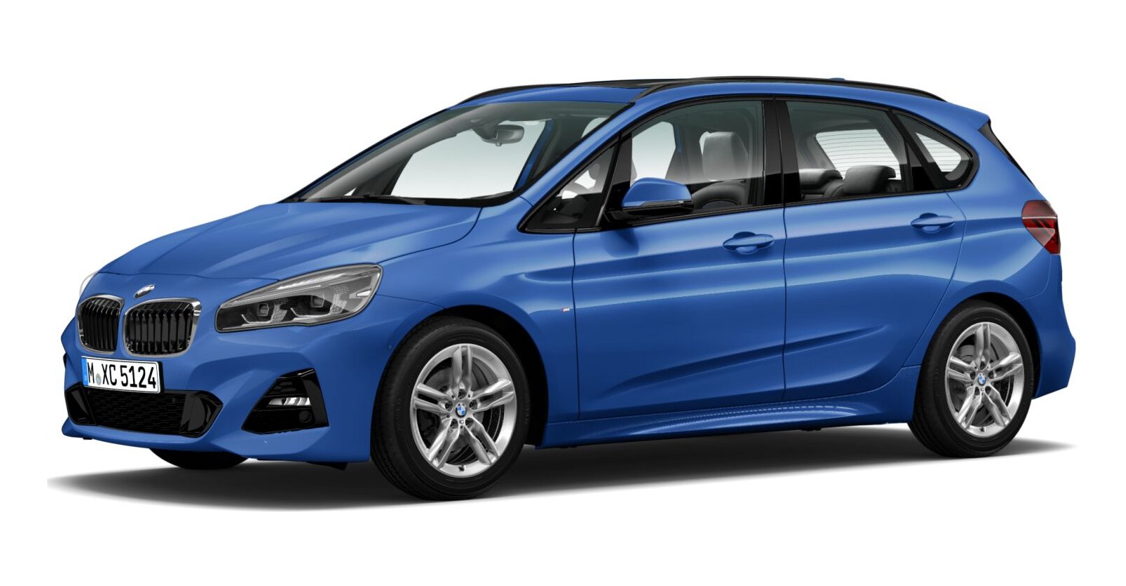 BMW 218i Active Tourer in Blau von vorne BMW 218i Active Tourer in Blau von vorne