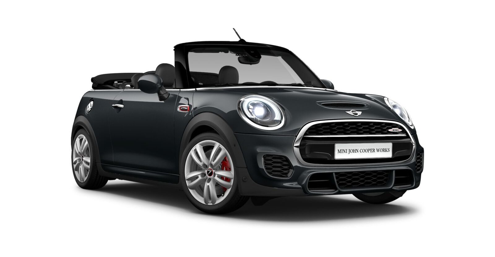 MINI JCW Cabrio in Grau von vorne