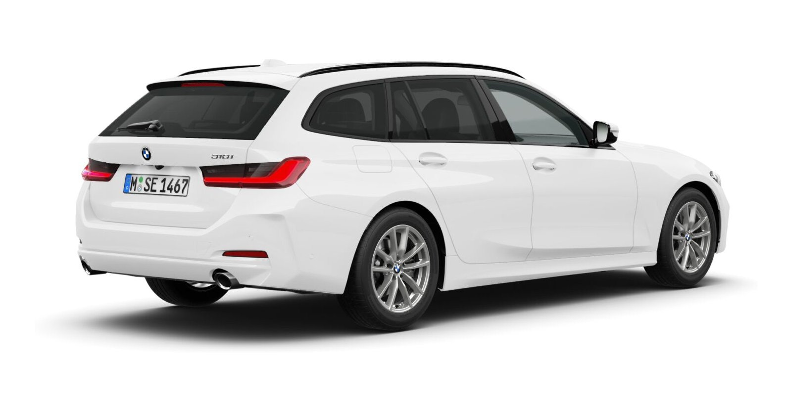 BMW BMW 3er in Wei&szlig; von hinten