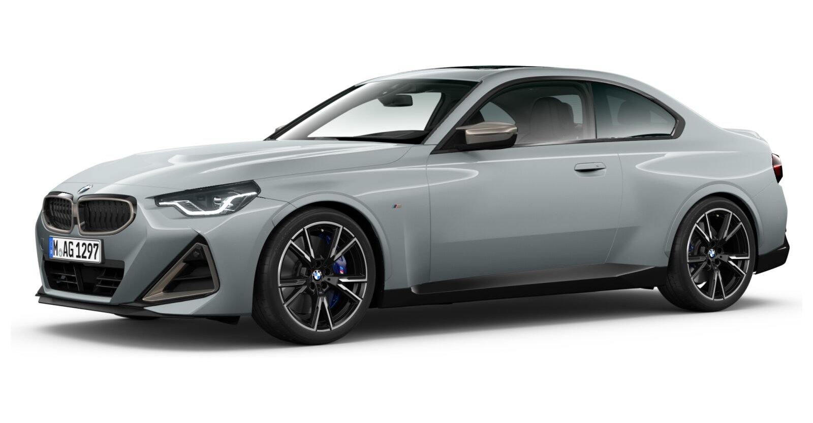BMW M240i xDrive Coupé in Grau von vorne BMW M240i xDrive Coupé in Grau von vorne