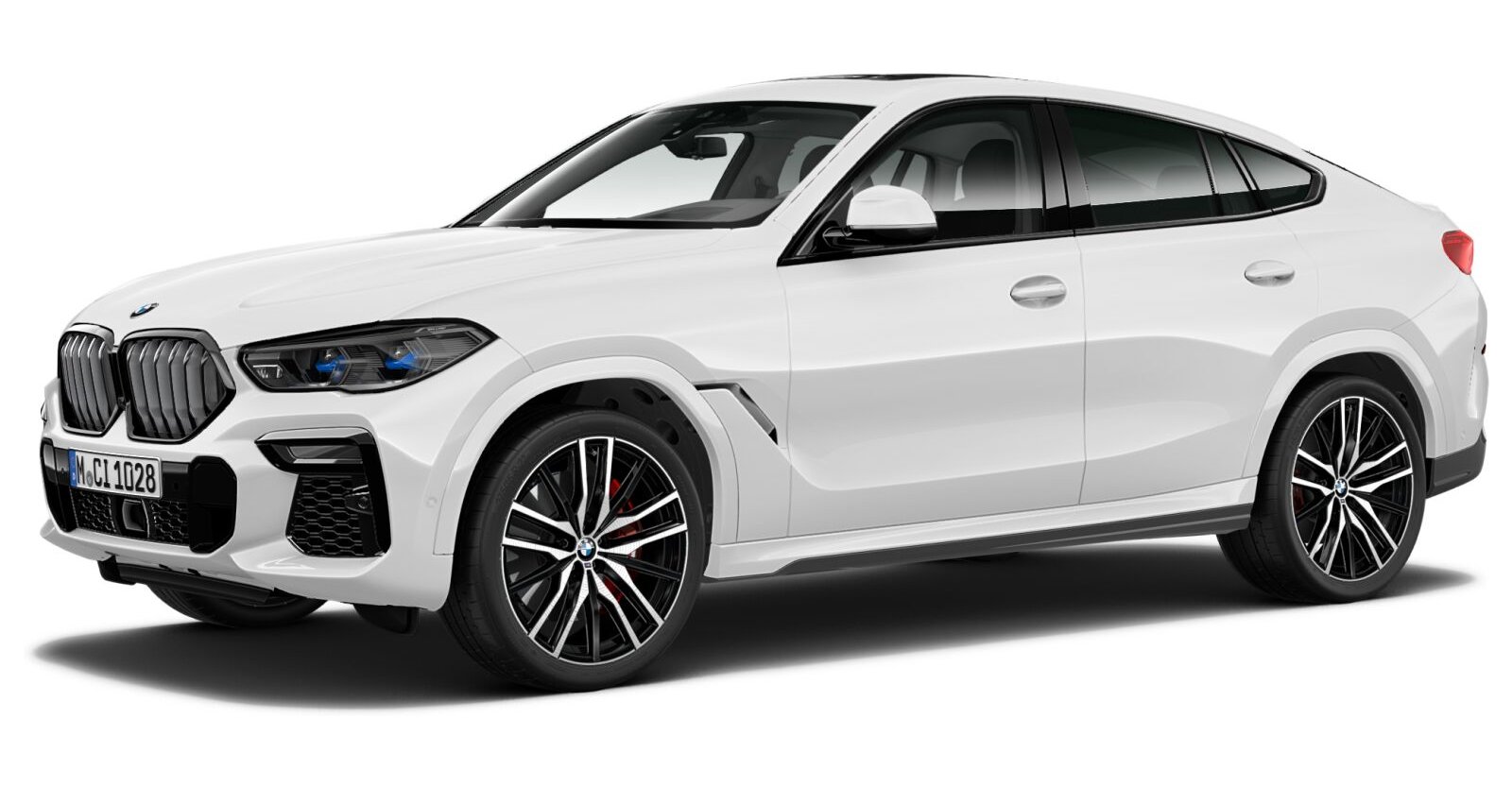 BMW X6 M50i in Weiß von vorne BMW X6 M50i in Weiß von vorne