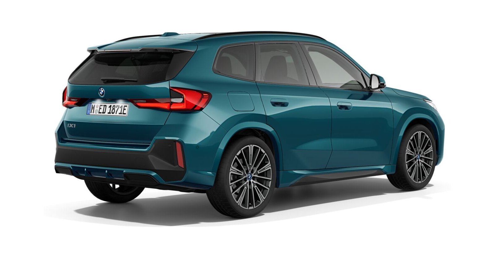 BMW BMW I in Blau von hinten BMW BMW I in Blau von hinten
