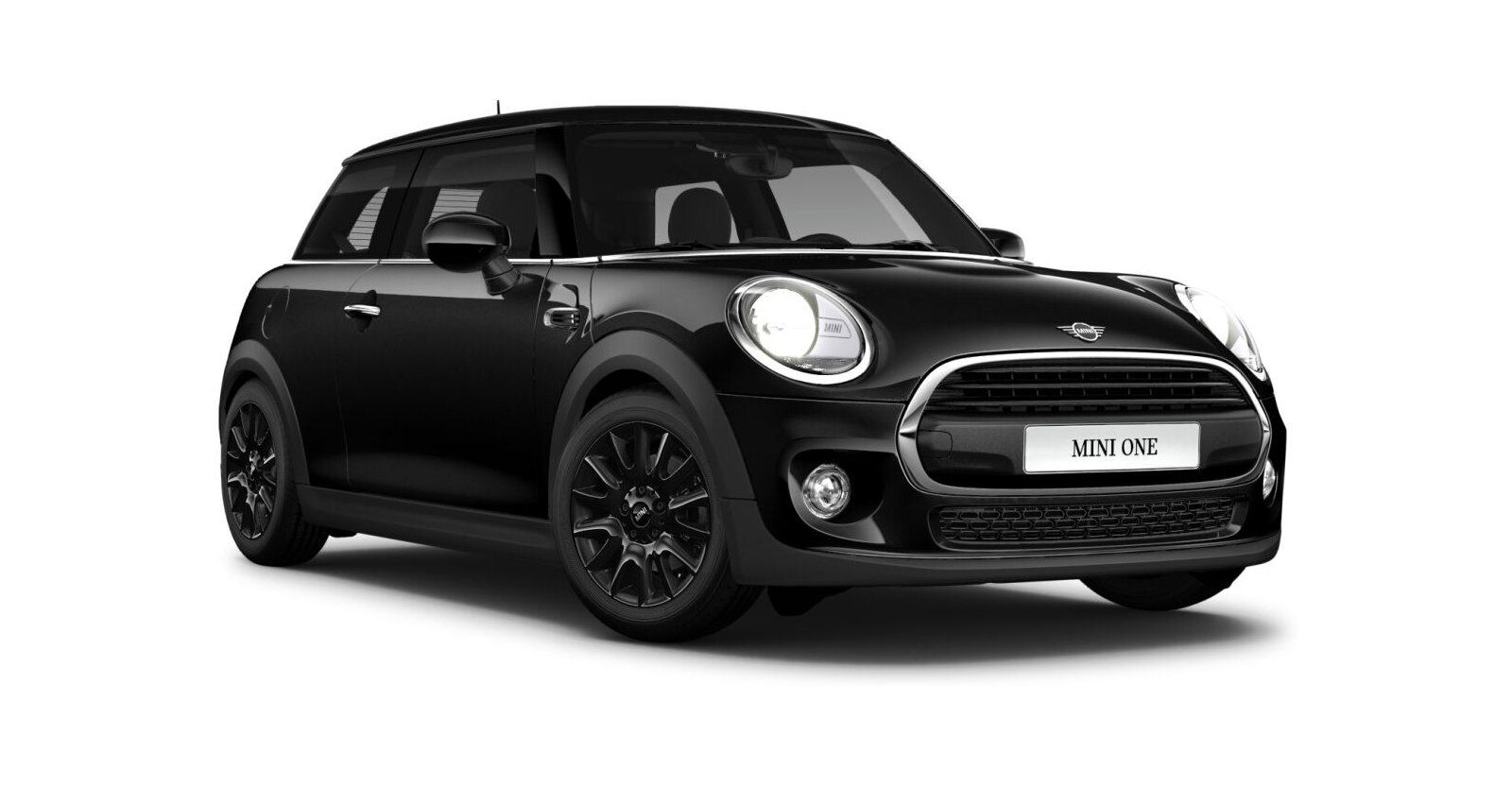 MINI One 3-Türer in Schwarz von vorne MINI One 3-Türer in Schwarz von vorne