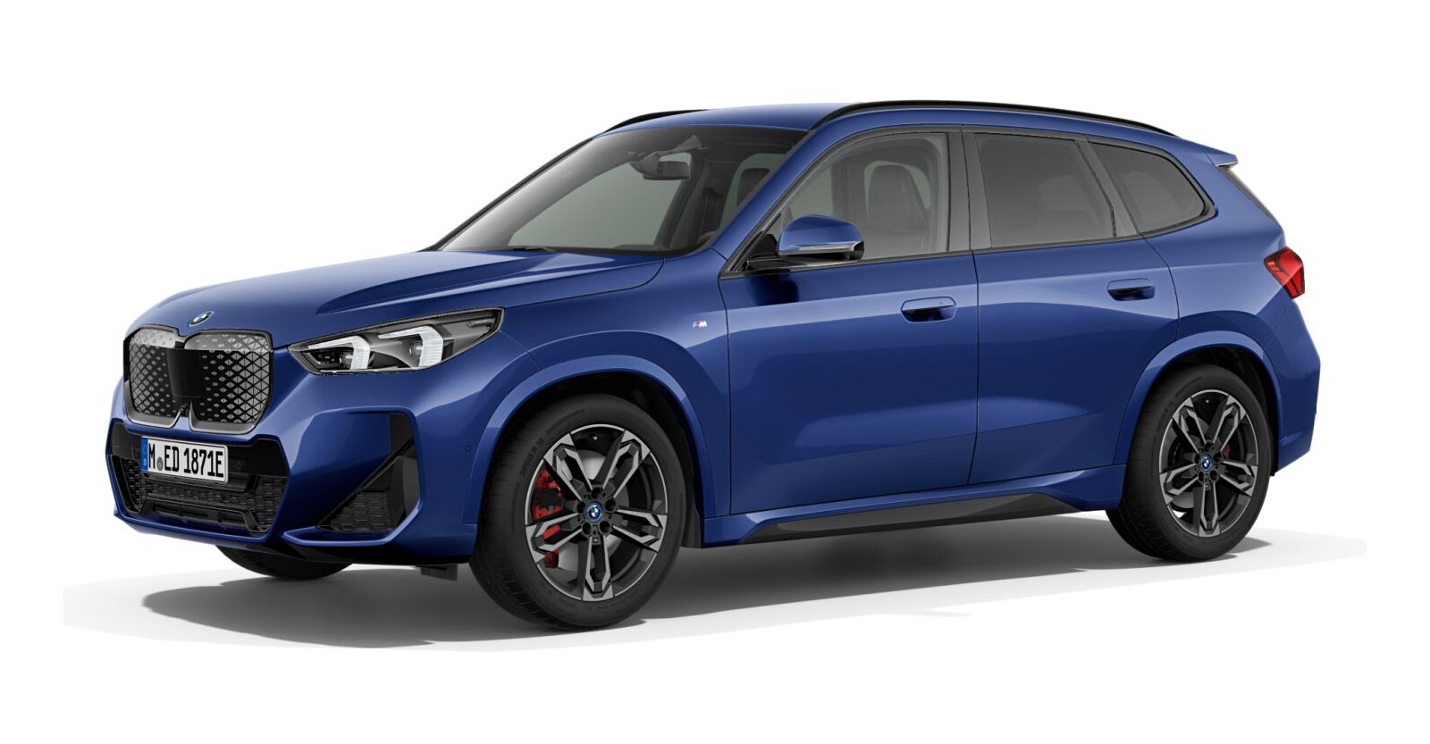 BMW iX1 xDrive30 in Blau von vorne BMW iX1 xDrive30 in Blau von vorne