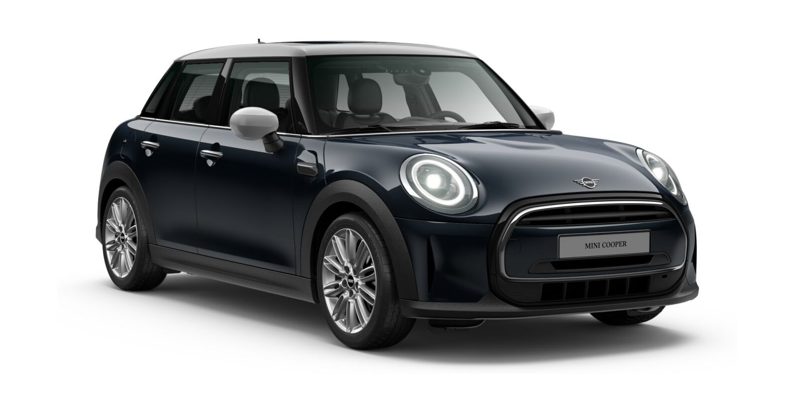 MINI Cooper 5-Türer in Schwarz von vorne MINI Cooper 5-Türer in Schwarz von vorne