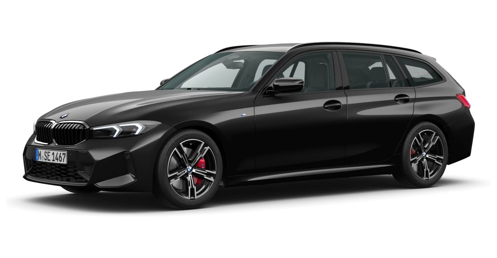 BMW BMW 3er in Schwarz von vorne BMW BMW 3er in Schwarz von vorne