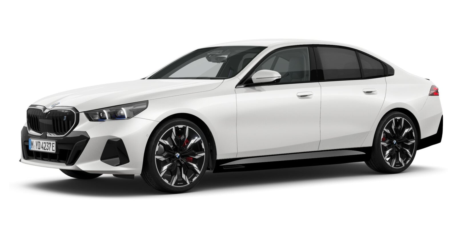 BMW i5 xDrive40 Limousine in Weiß von vorne BMW i5 xDrive40 Limousine in Weiß von vorne