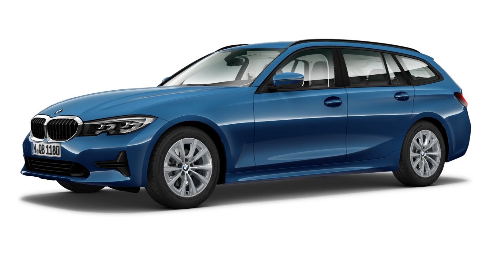 BMW 320d xDrive Touring in Blau von vorne