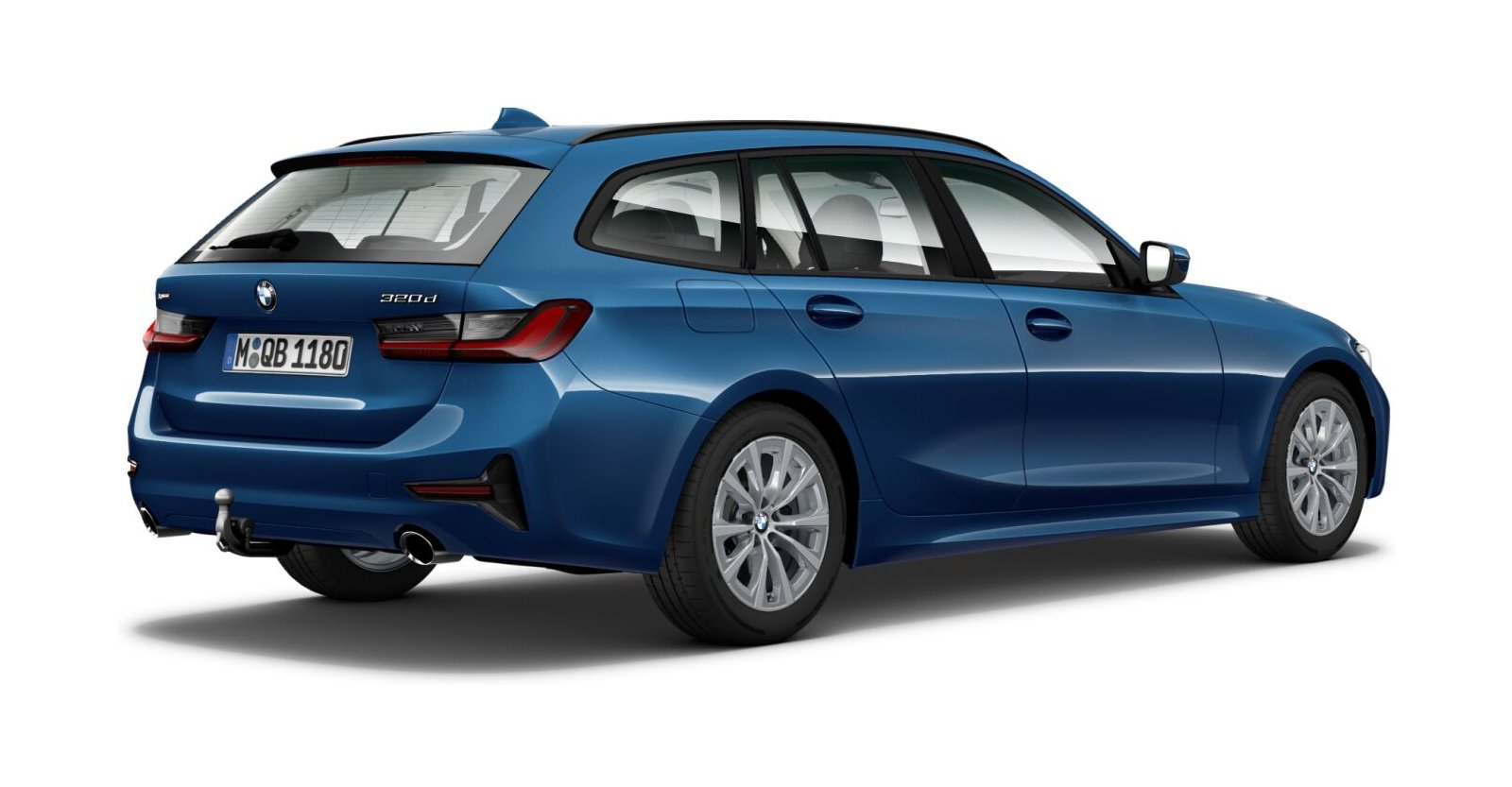 BMW BMW 3er in Blau von hinten BMW BMW 3er in Blau von hinten