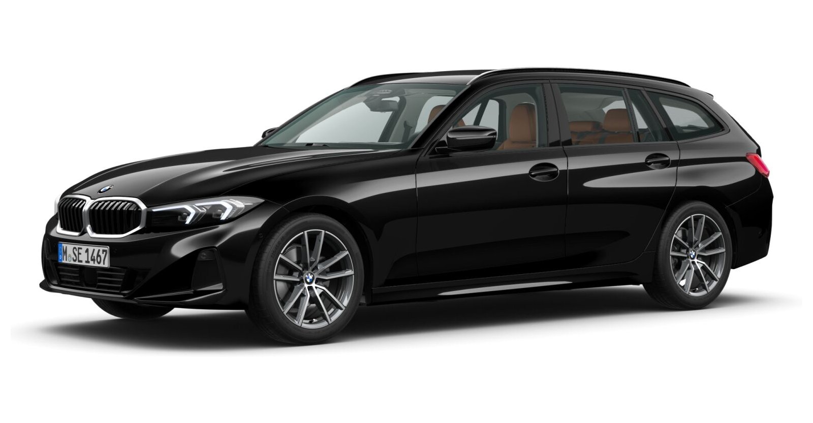 BMW BMW 3er in Schwarz von vorne BMW BMW 3er in Schwarz von vorne