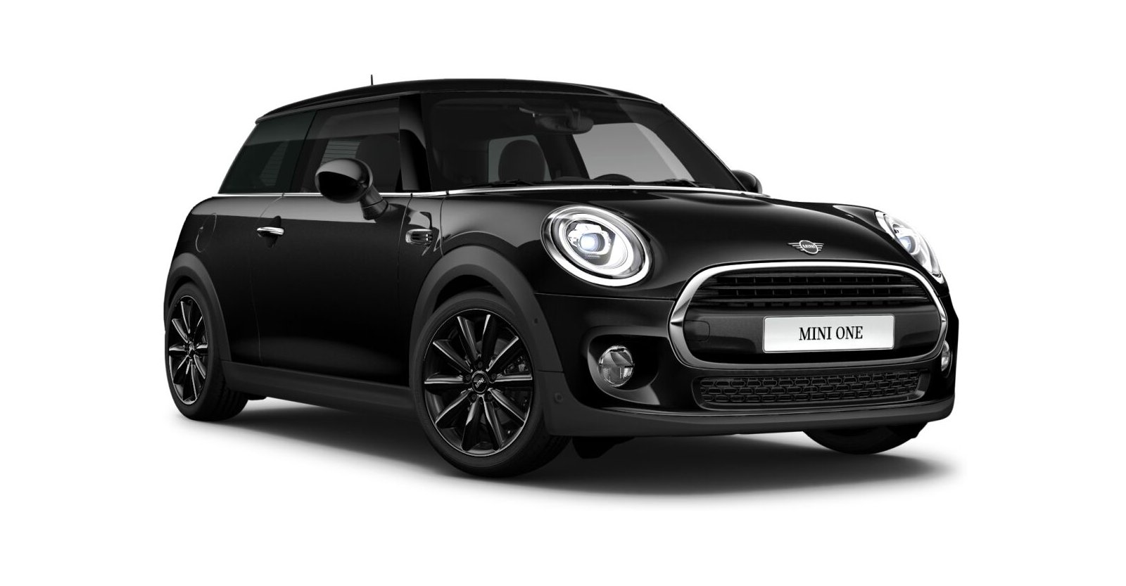 MINI One 3-Türer in Schwarz von vorne MINI One 3-Türer in Schwarz von vorne