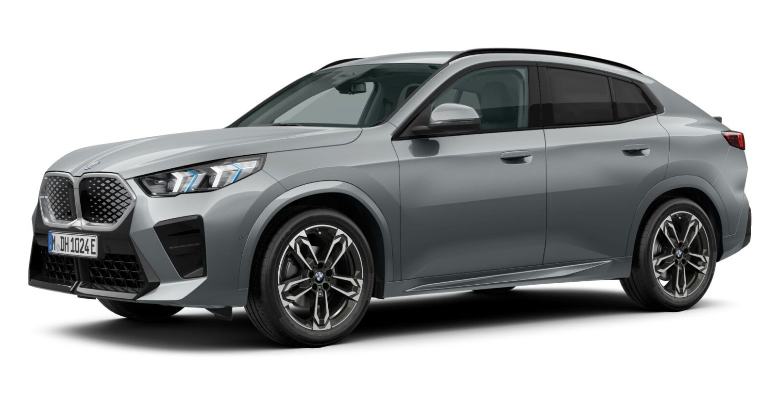 BMW iX2 eDrive20 in Grau von vorne