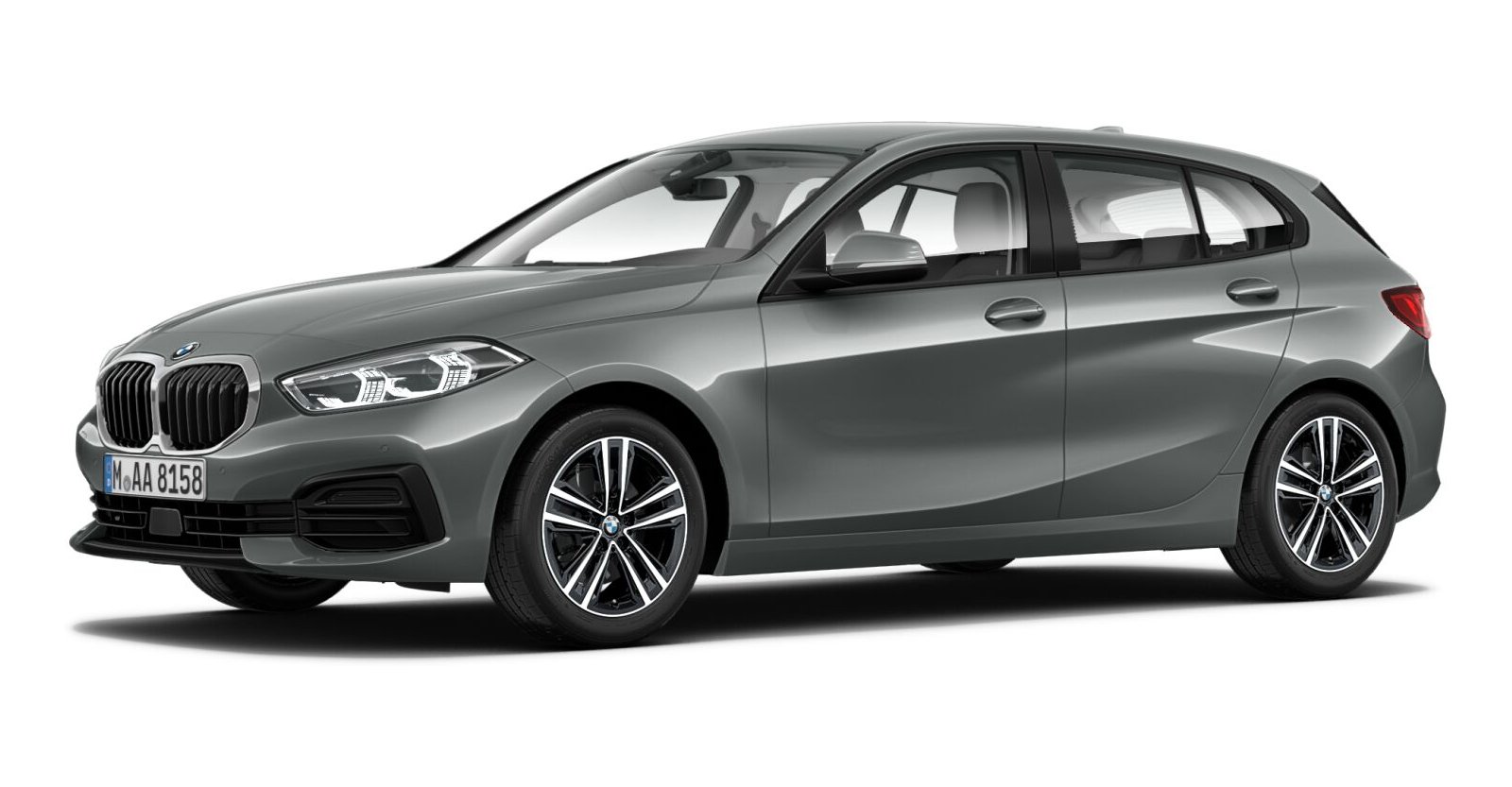 BMW 118i in Grau von vorne BMW 118i in Grau von vorne