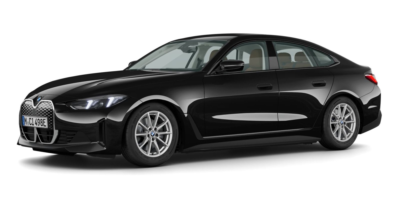 BMW i4 eDrive40 Gran Coupé in Schwarz von vorne