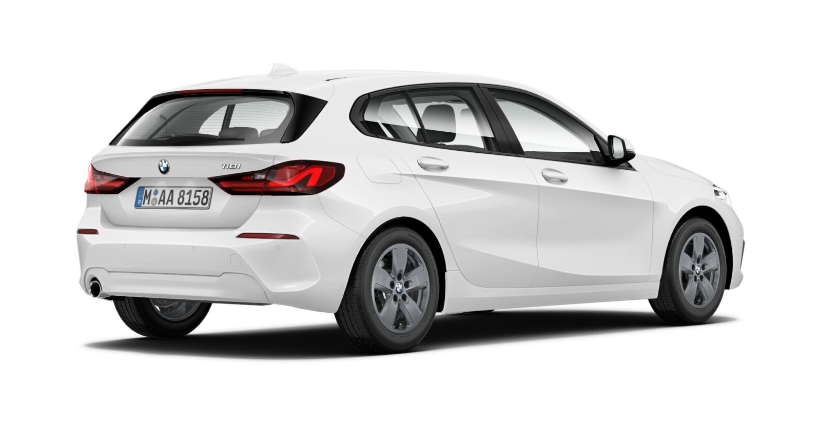 BMW BMW 1er in Weiß von hinten BMW BMW 1er in Weiß von hinten