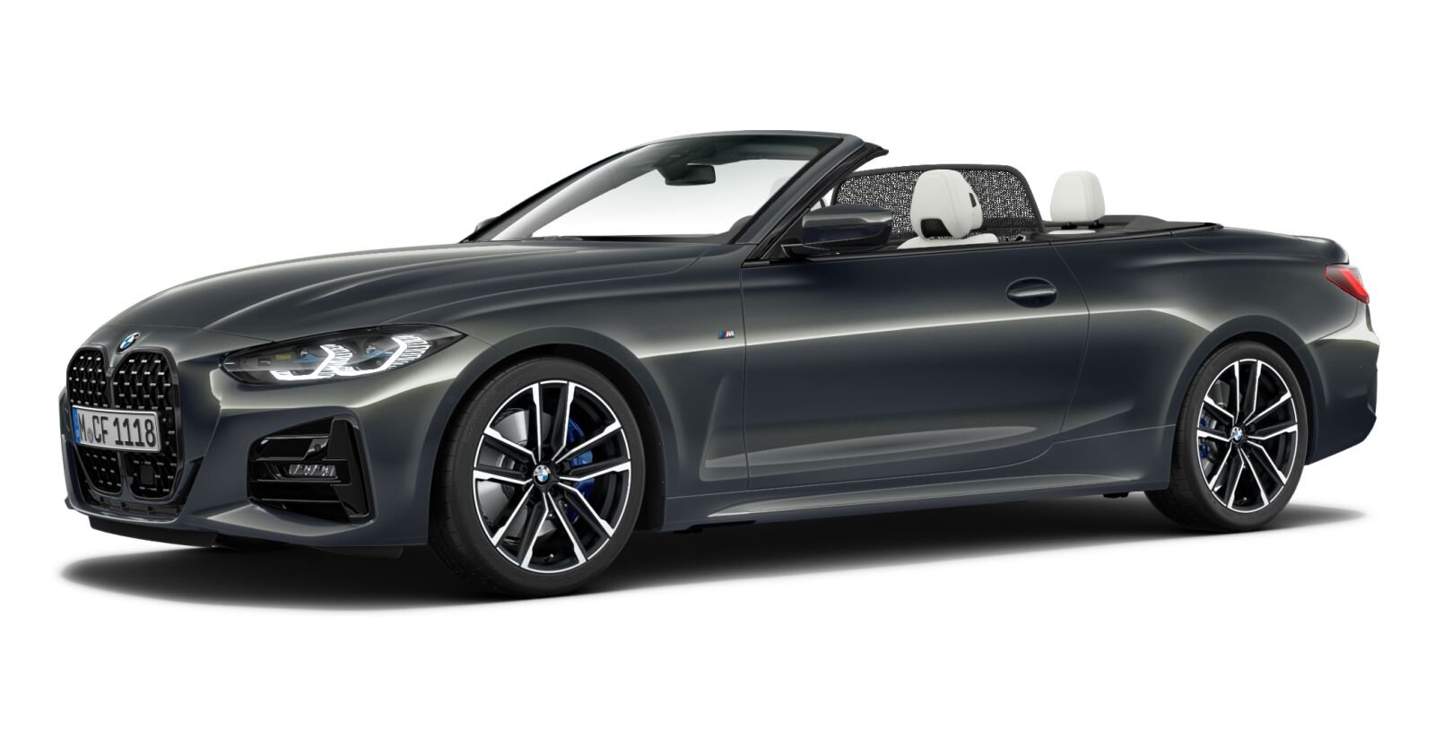BMW 430i xDrive Cabrio in Grau von vorne BMW 430i xDrive Cabrio in Grau von vorne