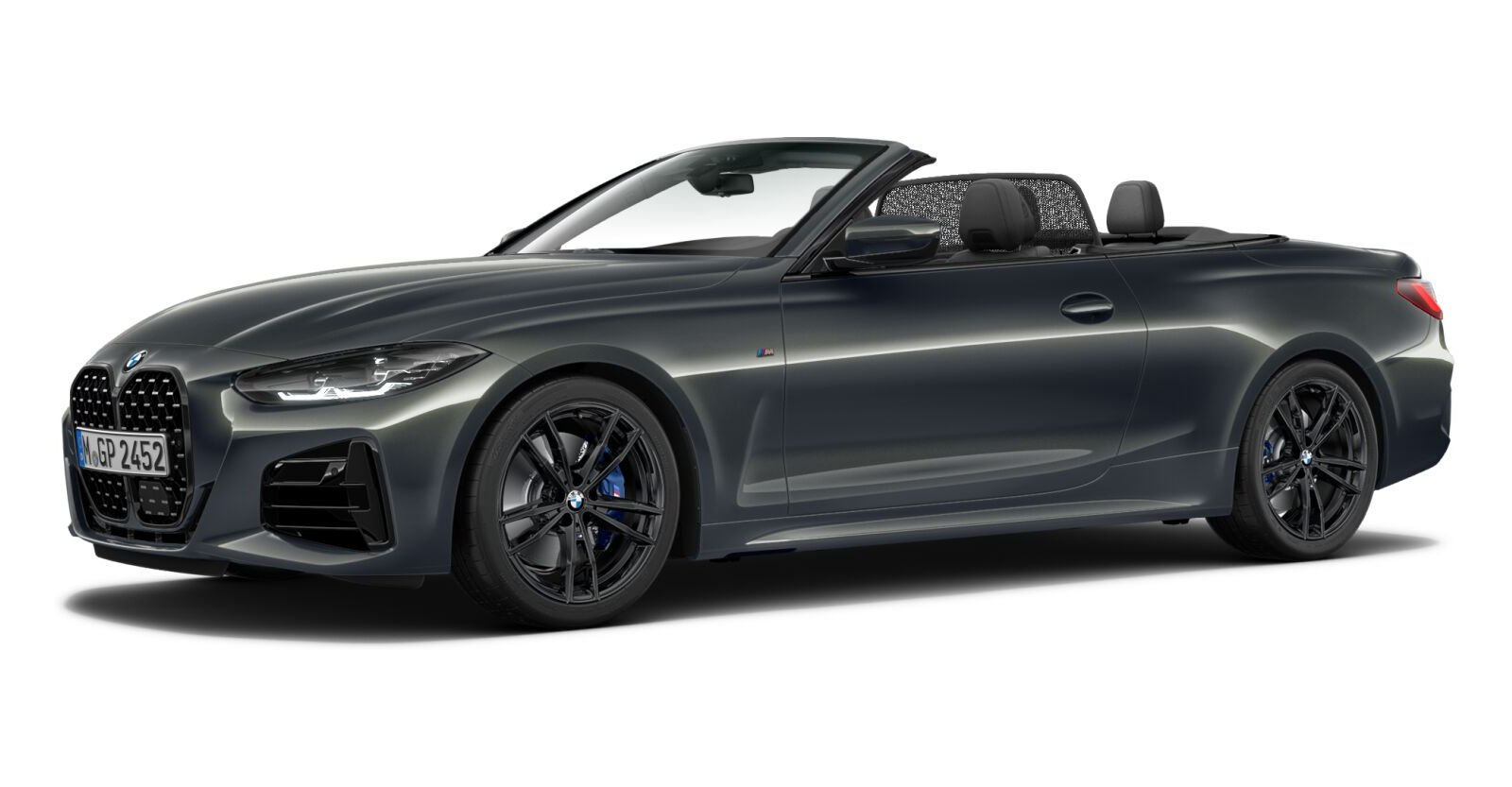 BMW M440i xDrive Cabrio in Grau von vorne