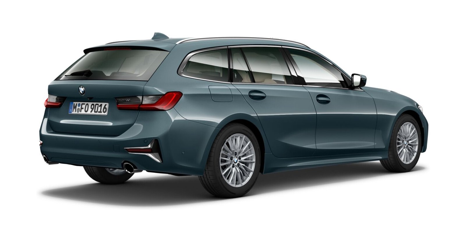 BMW BMW 3er in Blau von hinten BMW BMW 3er in Blau von hinten