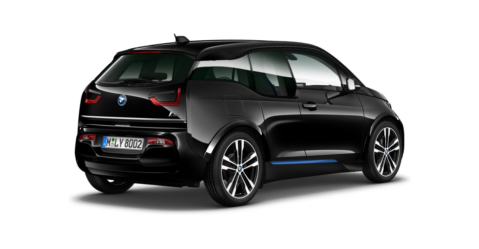 BMW BMW I in Schwarz von hinten BMW BMW I in Schwarz von hinten