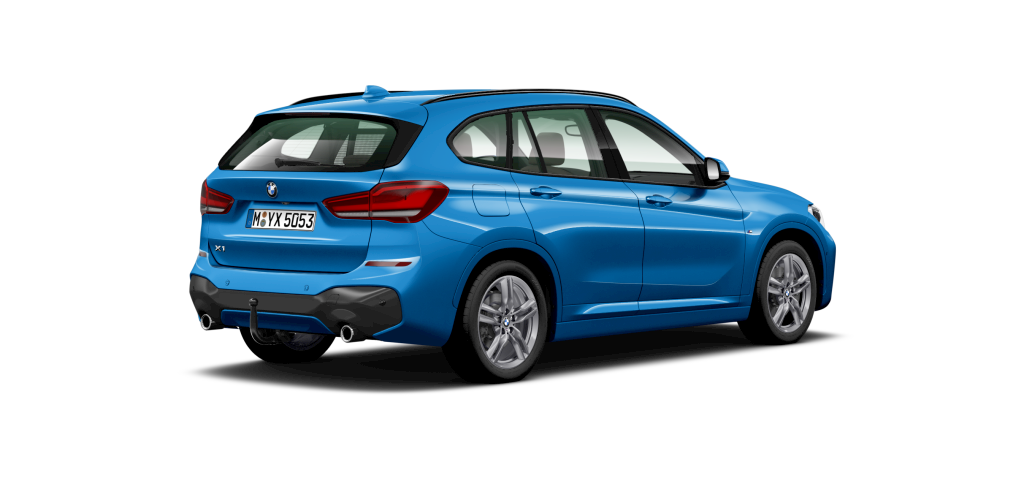 BMW BMW X in Blau von hinten BMW BMW X in Blau von hinten