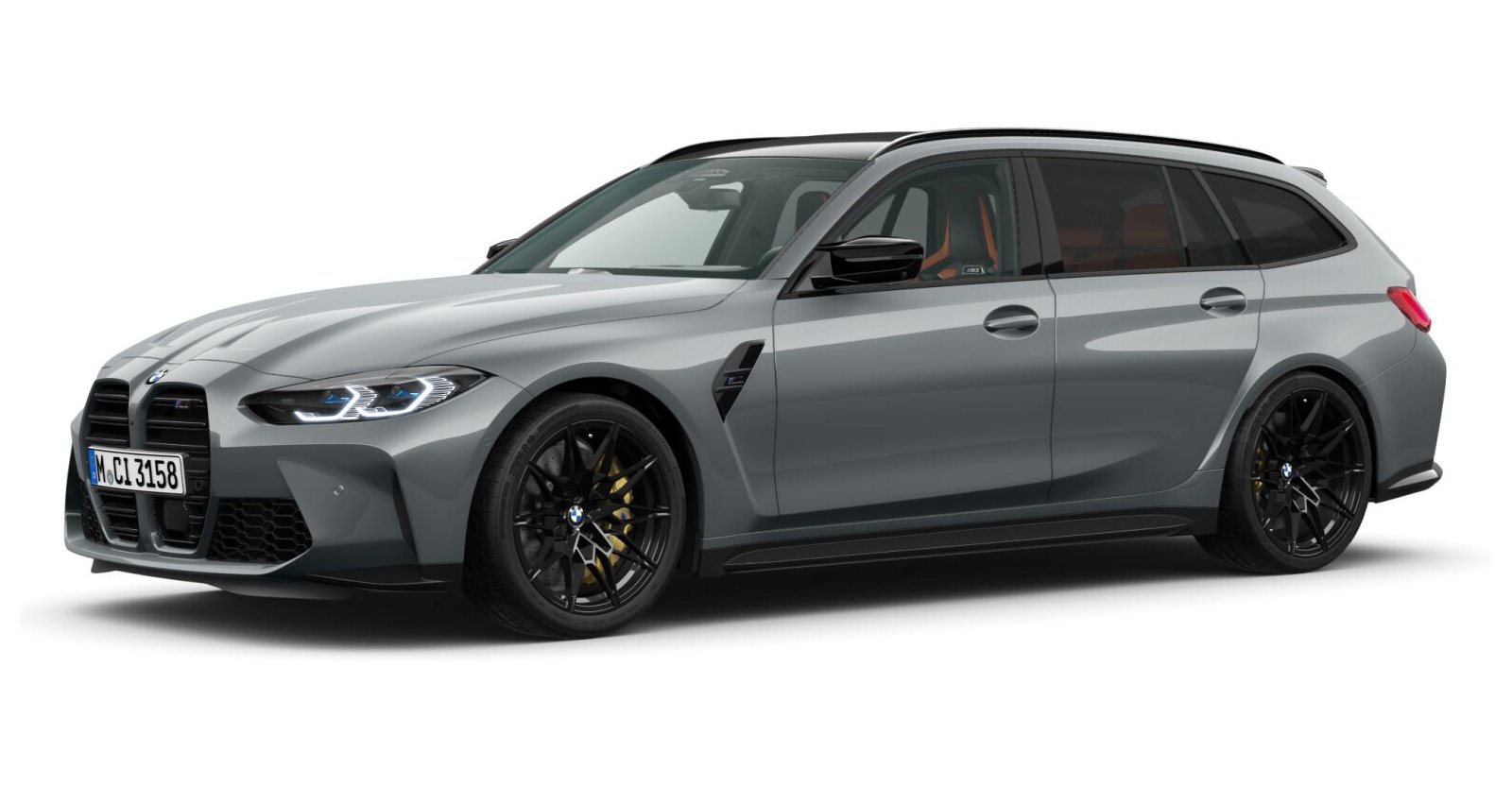 BMW M3 Competition Touring mit M xDrive in Grau von vorne BMW M3 Competition Touring mit M xDrive in Grau von vorne